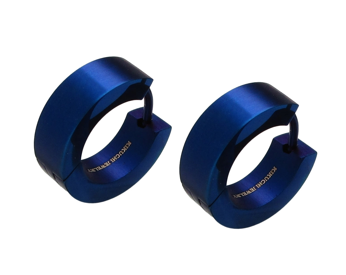 Edelstahl Ohrringe Titan Verschluss Ø 15 mm / 5 mm klapp Creolen Kantig Einsengrau und Mehr