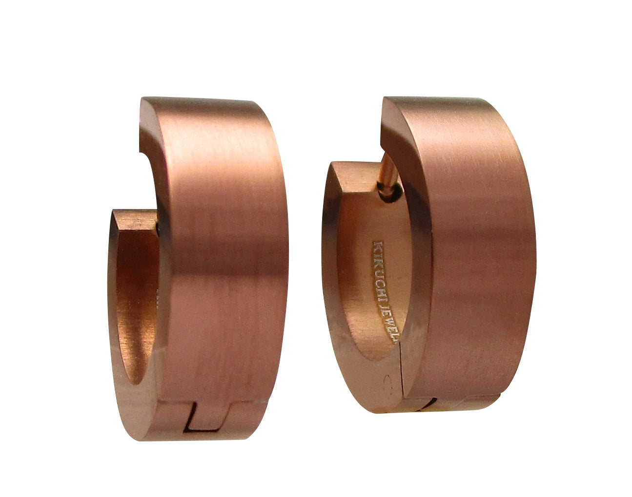 Ø 15 mm / 5 mm earrings for men women titanium clasp steel hoop huggies angular 7 colors Irongrey