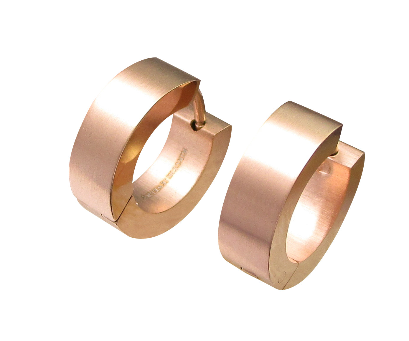 Ø 15 mm / 5 mm earrings for men women titanium clasp steel hoop huggies angular 7 colors Irongrey