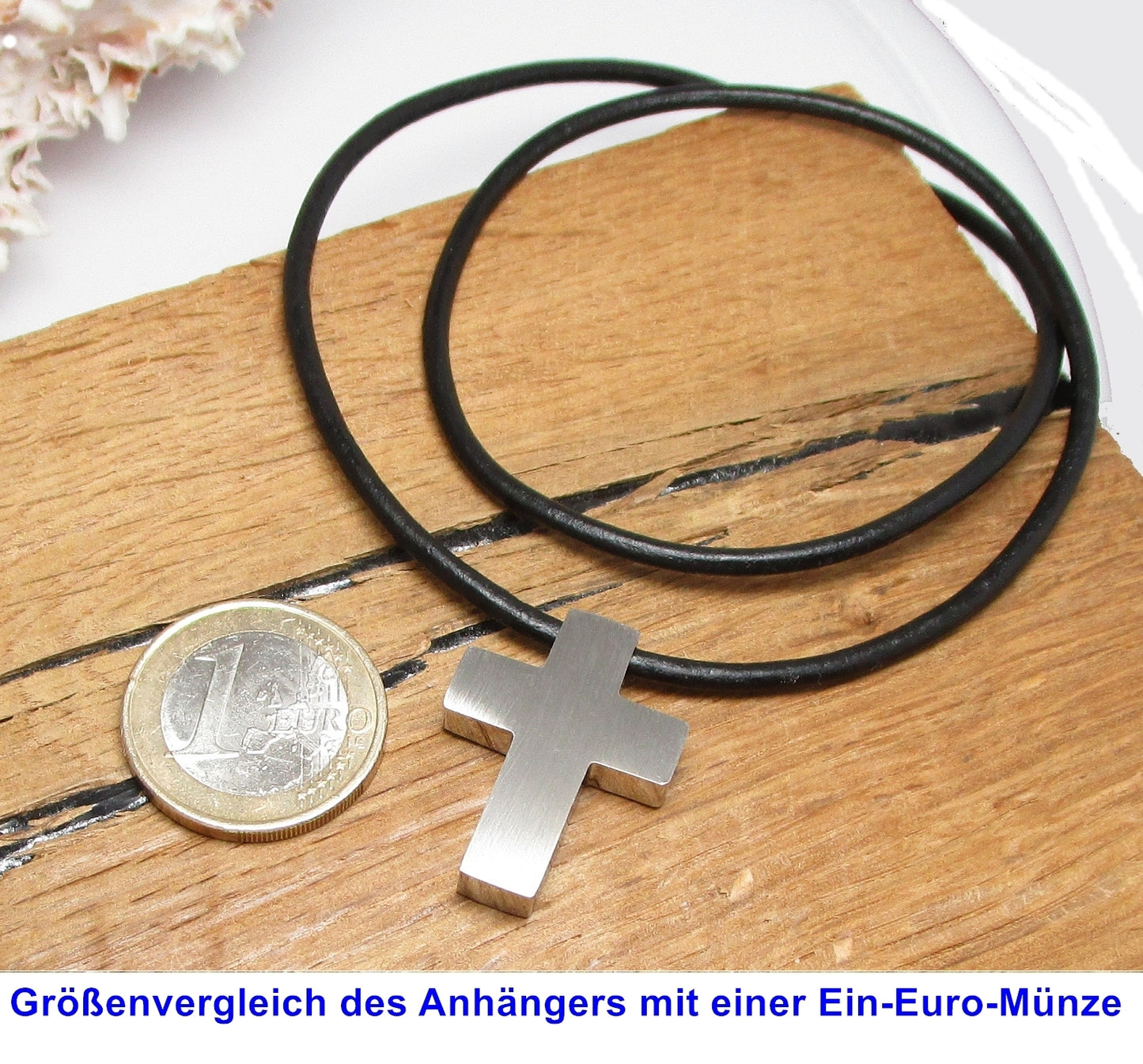✨ Cross Necklace Strong Cross Pendant Black Silver Gold 2-in-1 Design with Leather Chain
