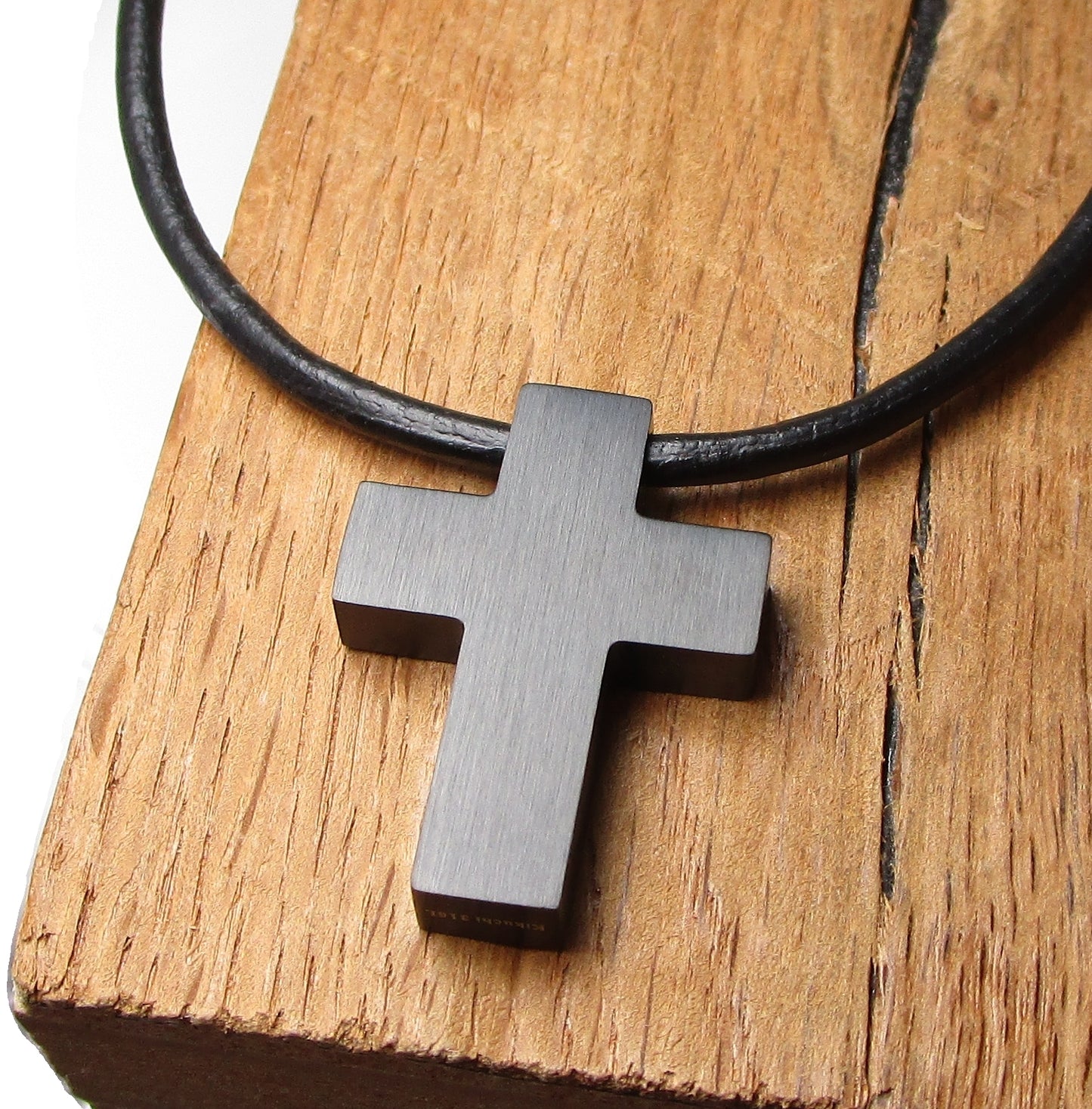 ✨ Cross Necklace Strong Cross Pendant Black Silver Gold 2-in-1 Design with Leather Chain