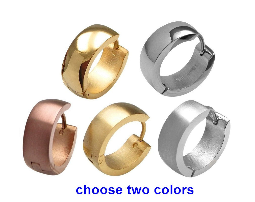 🎉 Ø 16 mm / 6 mm Edelstahl Ohrringe Bogen Creolen Silber Gold Matt Bronze Matt Hochglänzend Für Herren Damen