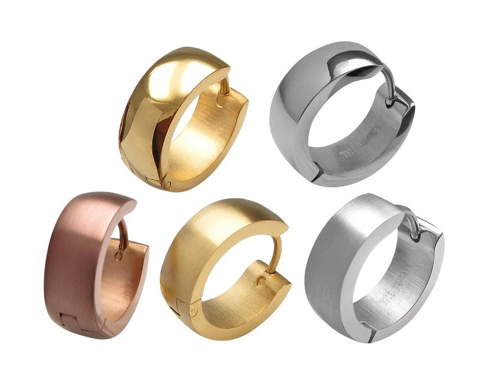 🎉 Ø 16 mm / 6 mm Edelstahl Ohrringe Bogen Creolen Silber Gold Matt Bronze Matt Hochglänzend Für Herren Damen