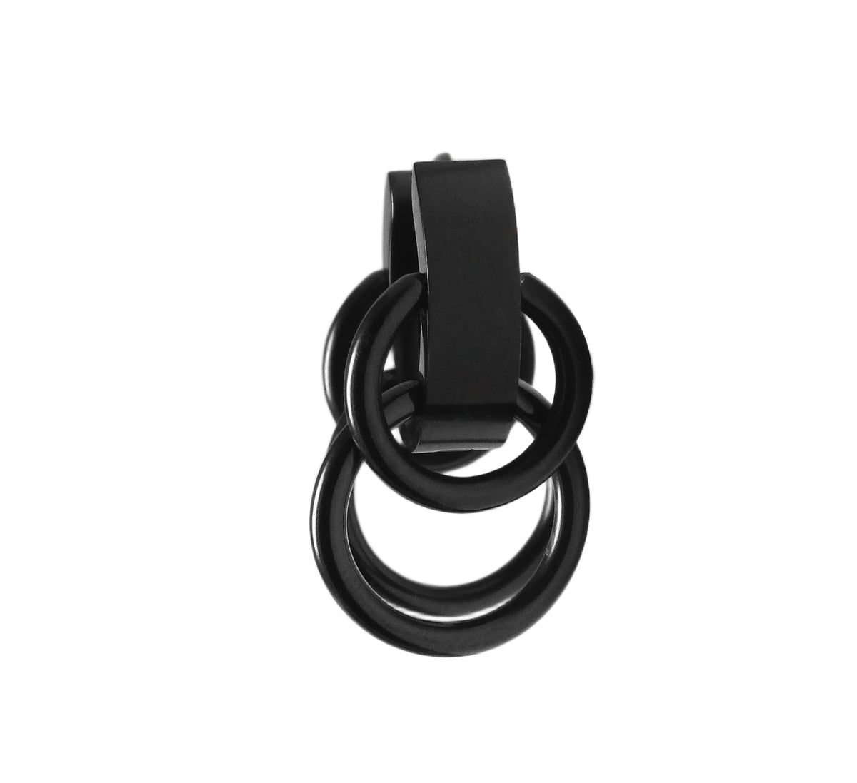🔶Kikuchi Earrings Black Matte with 4 Rings 18g Titanium Post Stainless Steel Hoop Huggies for Men Women ERTS040