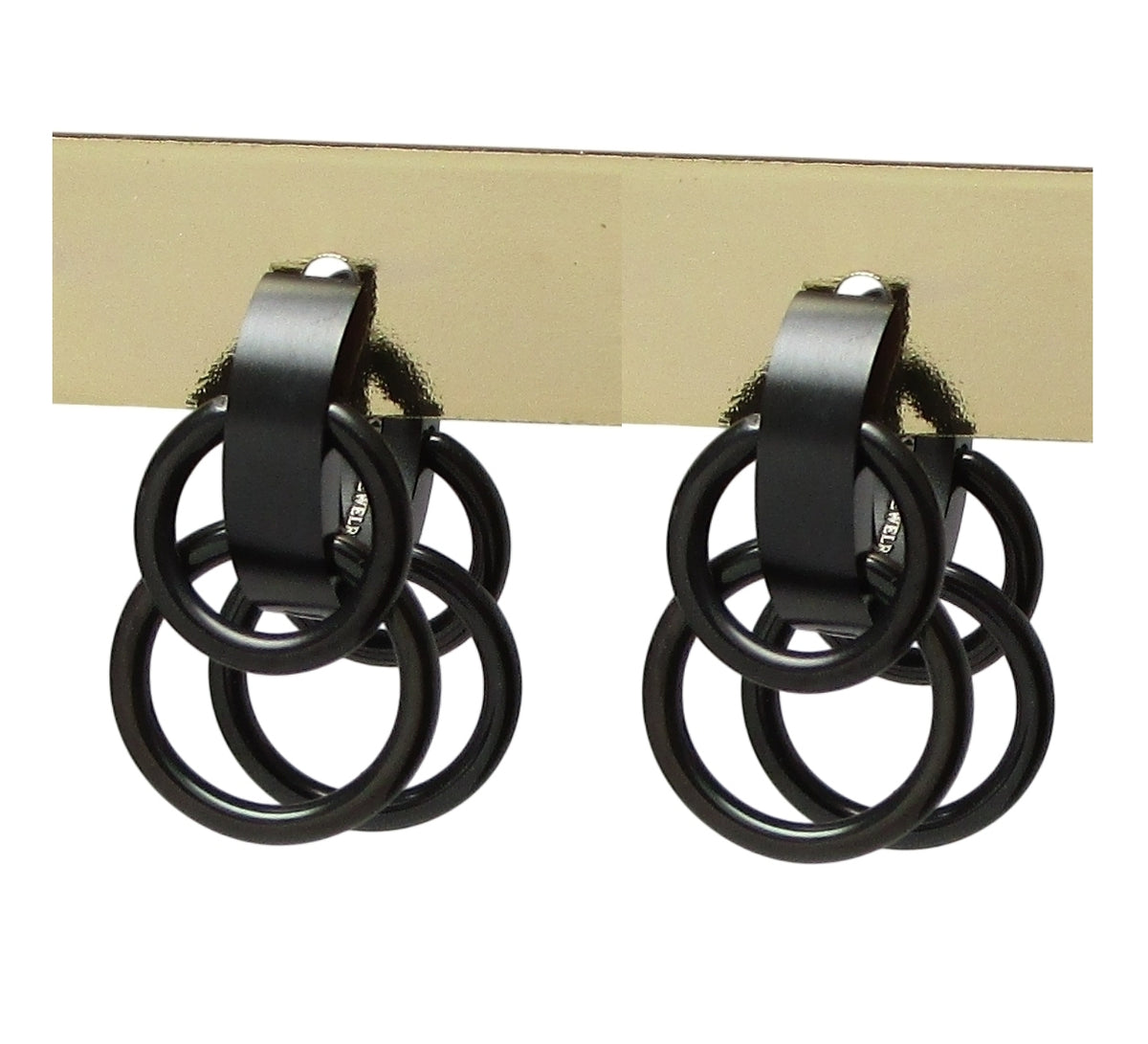 🔶Kikuchi Earrings Black Matte with 4 Rings 18g Titanium Post Stainless Steel Hoop Huggies for Men Women ERTS040
