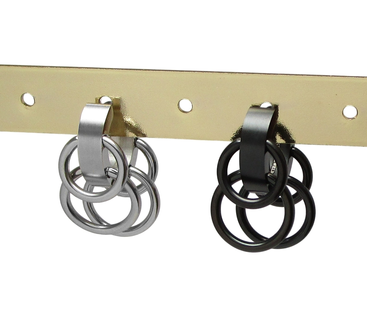 🔶Kikuchi Earrings Silver Matte with 4 Rings 18g Titanium Post Stainless Steel Hoop Huggies for Men Women ERTS040