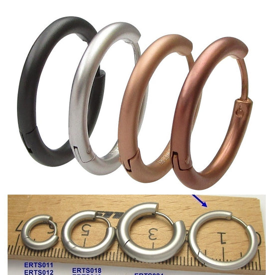 Ø 20 mm / 2,5 mm Ohrringe Titan Verschluss Edelstahl Creolen Groß Slim Tube Matt Hochglänzend Silber Gold Schwarz