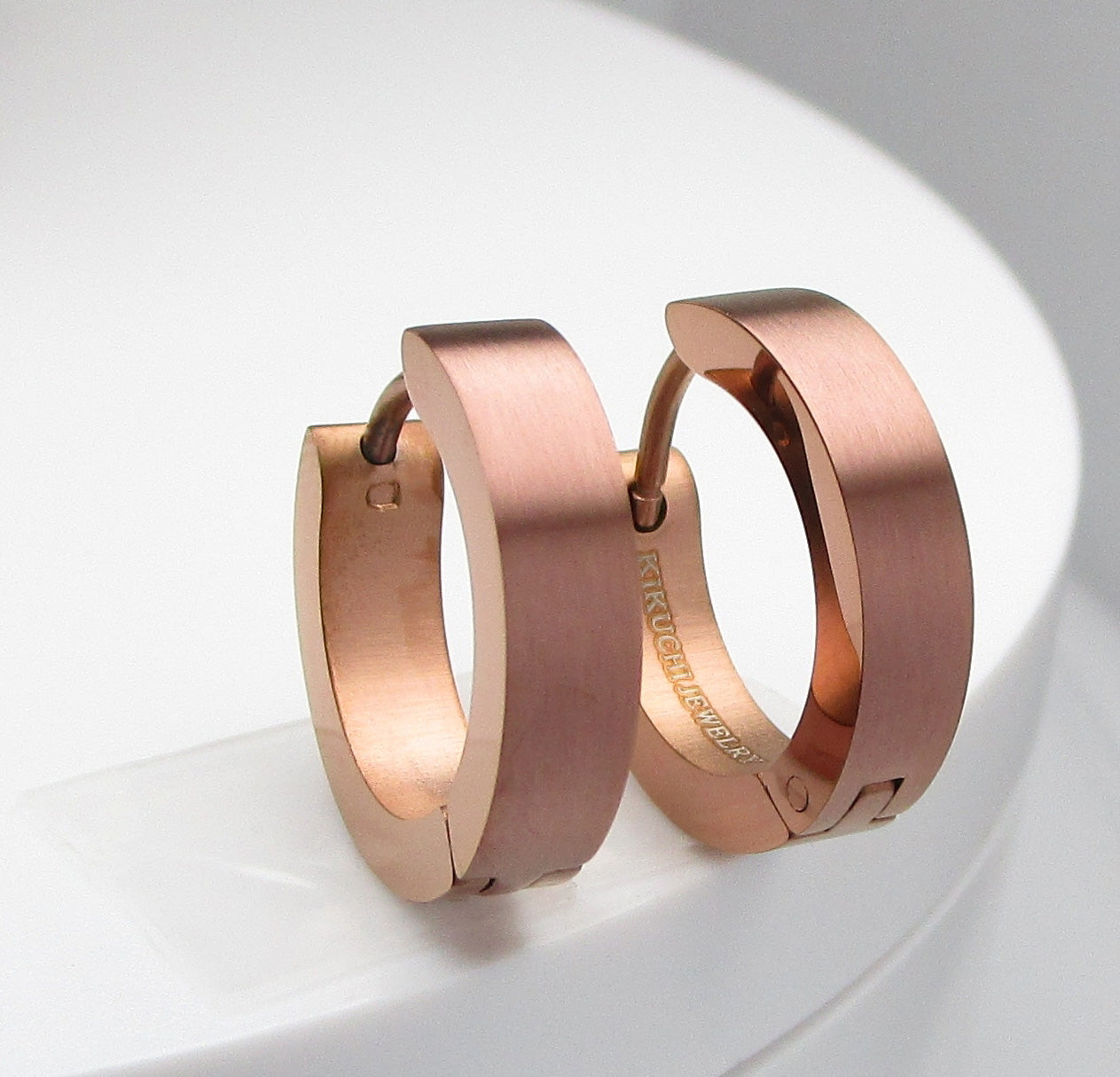 🔶 Ø 16 mm Titan Stab 18g Ohrringe Gold Blau Bronze Braun Matt Gebürstet Edelstahl Hoop Klapp Creolen Kantig Ohrclicker ERTS009