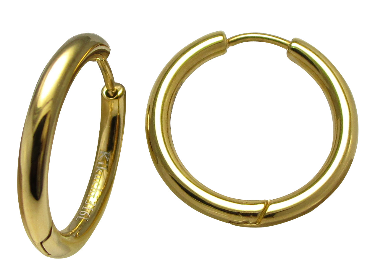 Ø 20 mm / 2,5 mm Ohrringe Titan Verschluss Edelstahl Creolen Groß Slim Tube Matt Hochglänzend Silber Gold Schwarz