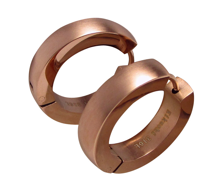 🎉 Edelstahl Ohrringe groß Ø 22 mm Creolen XL Bogen Hoop Silber Gold Schwarz Rotgold ER15101