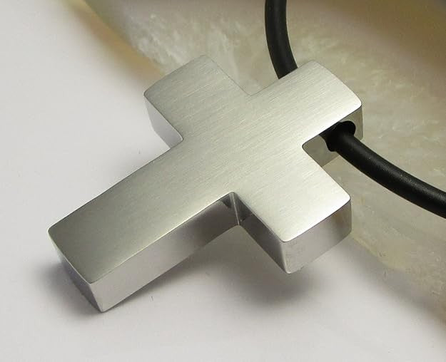 ✨ Cross Necklace Strong Cross Pendant Black Silver Gold 2-in-1 Design with Leather Chain