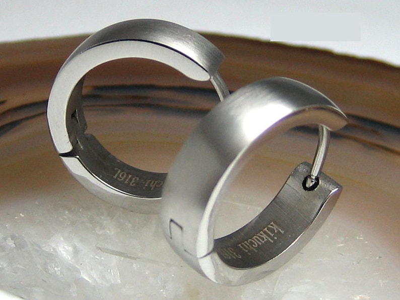 Ø 18 mm / 4.8 mm stainless steel earrings men women hoop earrings black rose gold silver blue matt shiny hoop ear studs