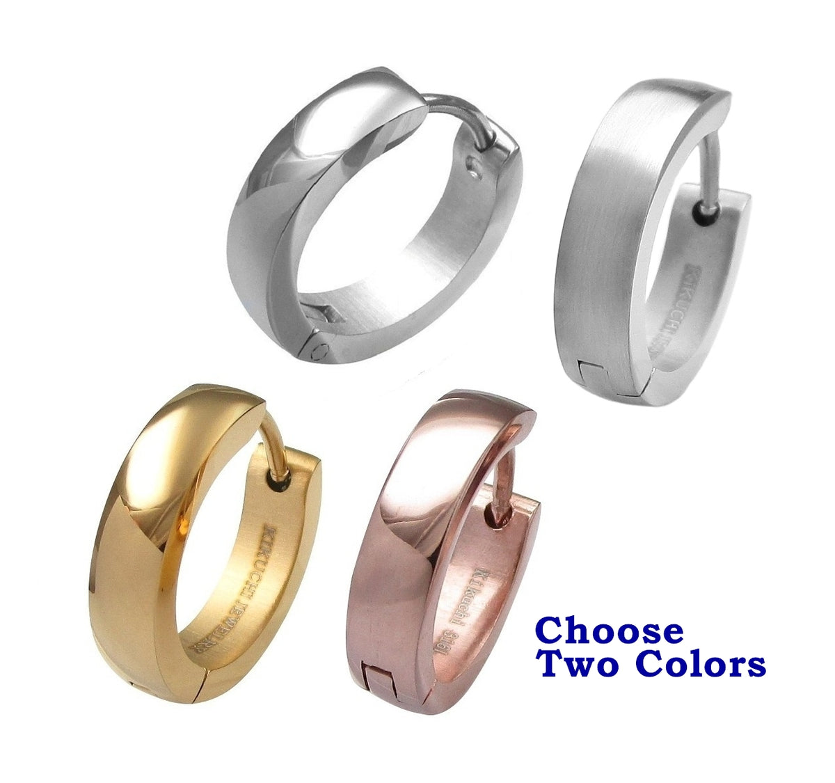 🎉 Stainless steel earrings rose gold gold silver Ø 16mm / 4mm bow hoop huggies polished  & brushed