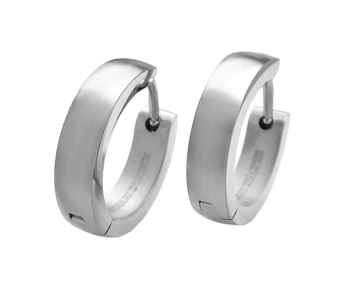 🎉 Stainless steel earrings rose gold gold silver Ø 16mm / 4mm bow hoop huggies polished  & brushed