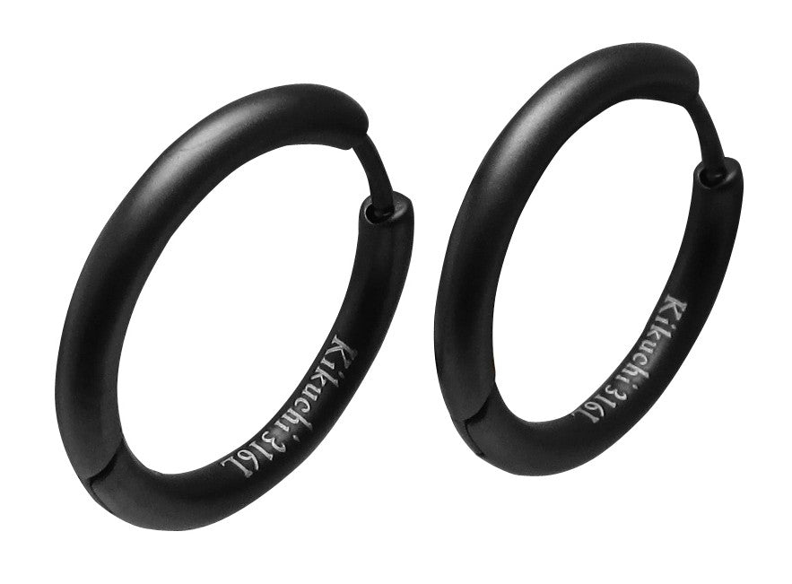 Ø 20 mm / 2,5 mm Ohrringe Titan Verschluss Edelstahl Creolen Groß Slim Tube Matt Hochglänzend Silber Gold Schwarz