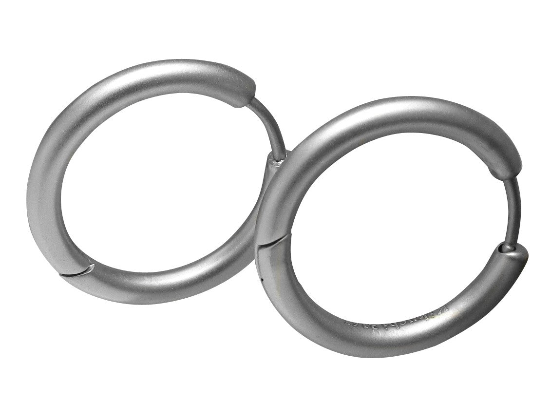 Ø 20 mm / 2,5 mm Ohrringe Titan Verschluss Edelstahl Creolen Groß Slim Tube Matt Hochglänzend Silber Gold Schwarz