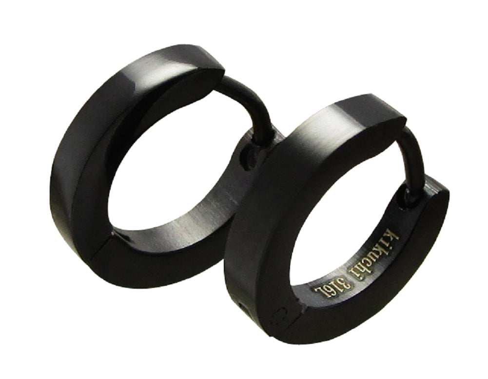 🎉 Stainless steel earrings small Ø 13.5 mm / 2.5 mm SLIM angular hoop huggies matt shiny 9 colors